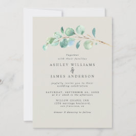Convite de Casamento com Eucalipto em Aquarela
