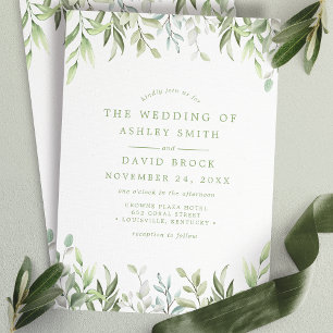Convite de Casamento com Eucalipto em Aquarela Rús