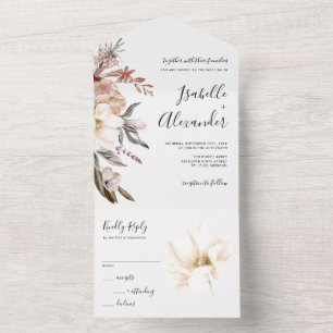 Convite de Casamento com Flor Silvestre Aquarela T