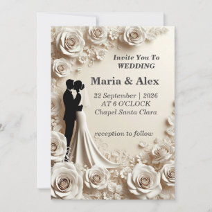 Convite de Casamento com Floral Suave – Romântico