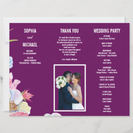 Convite de Casamento com Flores Aquarela Rosa Azul