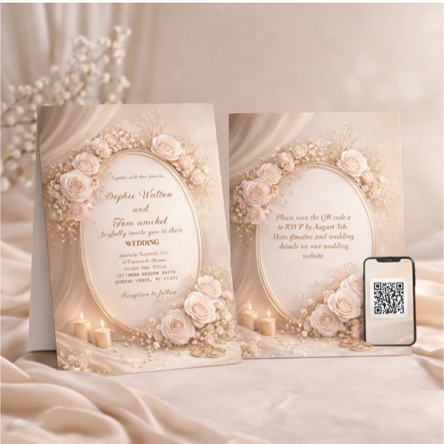 Convite de casamento com flores brancas (Criador carregado)