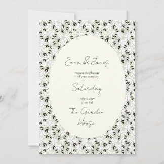 Convite de casamento com flores caprichosas