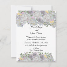 Convite de Casamento com Flores de Jardim Rústico