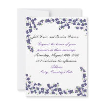 Convite de Casamento com Flores de Roxo Escuro