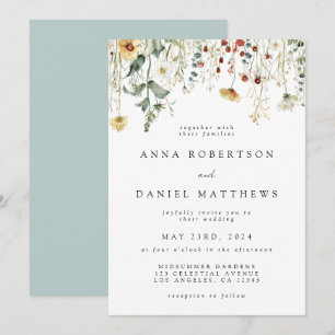 Convite de Casamento com Flores Silvestres