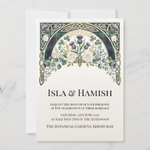 Convite de Casamento com Flores Silvestres Escoces