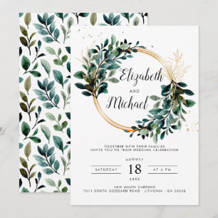 Convite de Casamento com Folhagem de Eucalipto