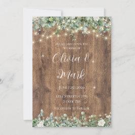 Convite de Casamento com Folhagem de Eucalipto | R
