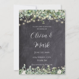 Convite de Casamento com Folhagem de Eucalipto | R