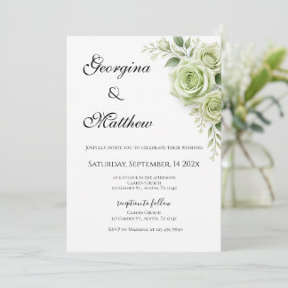 convite de casamento com folhagem floral