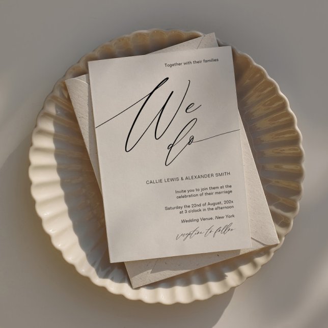 Convite de Casamento com Fonte Elegante de Caligra (Criador carregado)