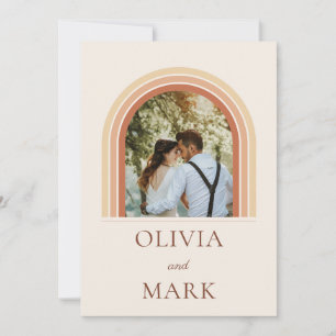 Convite de Casamento com Foto Arco-íris Boho