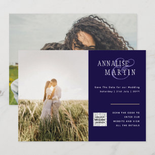Convite de Casamento com Foto AZUL de Orçamento pa