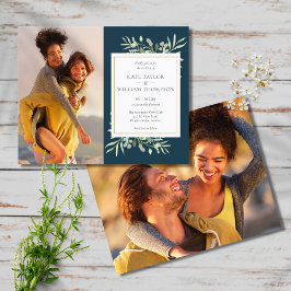 Convite de casamento com foto azul marinho orçamen
