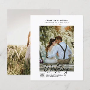 Convite de Casamento com Foto Clássico Branco Orça