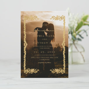 Convite de Casamento com Foto Clássico e Elegante