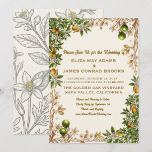 Convite de Casamento com Foto da Flor de Laranjeir