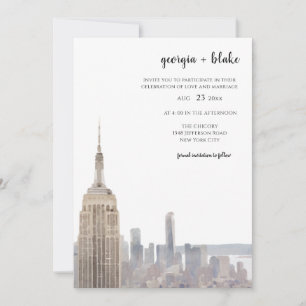 Convite de Casamento com Foto da Silhueta de Nova 