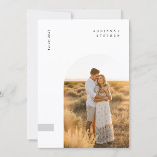 Convite de Casamento com Foto de Arco Simples e El