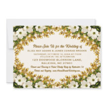 Convite de Casamento com Foto de Dogwood da Caroli
