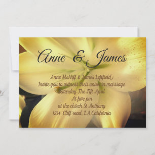 Convite de Casamento com Foto de Flor de Lilium
