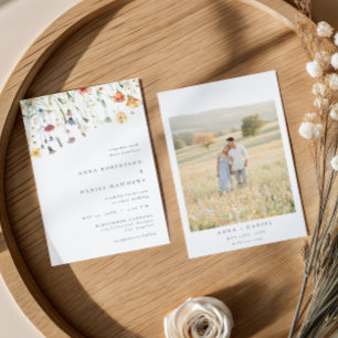 Convite de Casamento com Foto de Flor Silvestre Mi