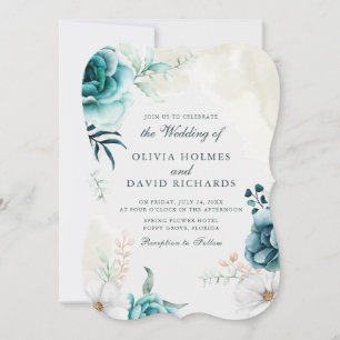 Convite de Casamento com Foto de Flores Silvestres