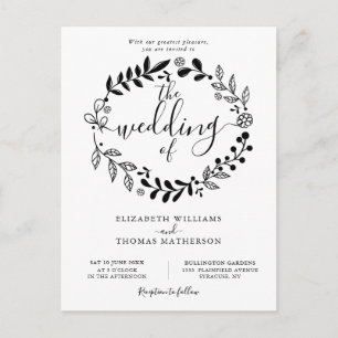 Convite de Casamento com Foto de Grinalda Floral P