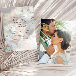 Convite de Casamento com Foto de Orquídea Branca M
