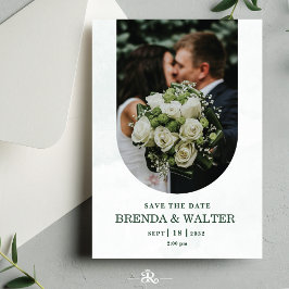 Convite de Casamento com Foto de Rosa Branca e Ver
