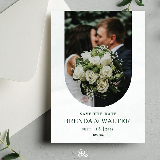 Convite de Casamento com Foto de Rosa Branca e Ver (Criador carregado)