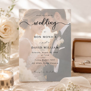 Convite de Casamento com Foto de Sobreposição Míni