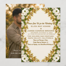Convite de Casamento com Foto do Dogwood da Caroli