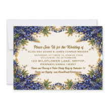 Convite de Casamento com Foto do Texas Bluebonnet