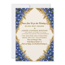 Convite de Casamento com Foto do Texas Bluebonnet