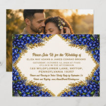 Convite de Casamento com Foto do Texas Bluebonnet