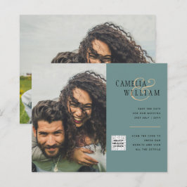 Convite de Casamento com Foto e Código QR para Eco