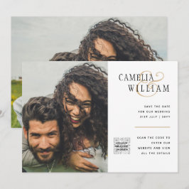Convite de Casamento com Foto e Código QR para Sal