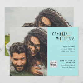 Convite de Casamento com Foto e Código QR para Sal