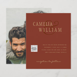 Convite de Casamento com Foto e Código QR para Sal