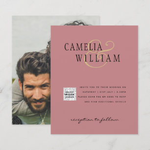 Convite de Casamento com Foto e Código QR para Sal