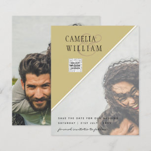 Convite de Casamento com Foto e Código QR para Sal