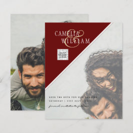 Convite de Casamento com Foto e Código QR para Sal