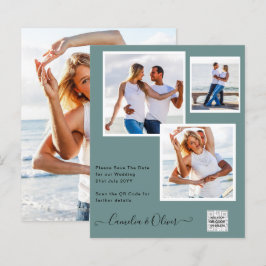 Convite de Casamento com Foto e Código QR para Sal