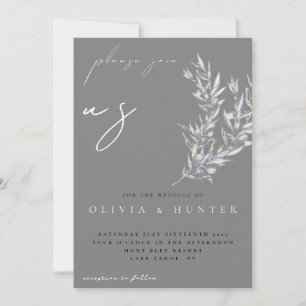 Convite de Casamento com Foto e Galho de Oliveira