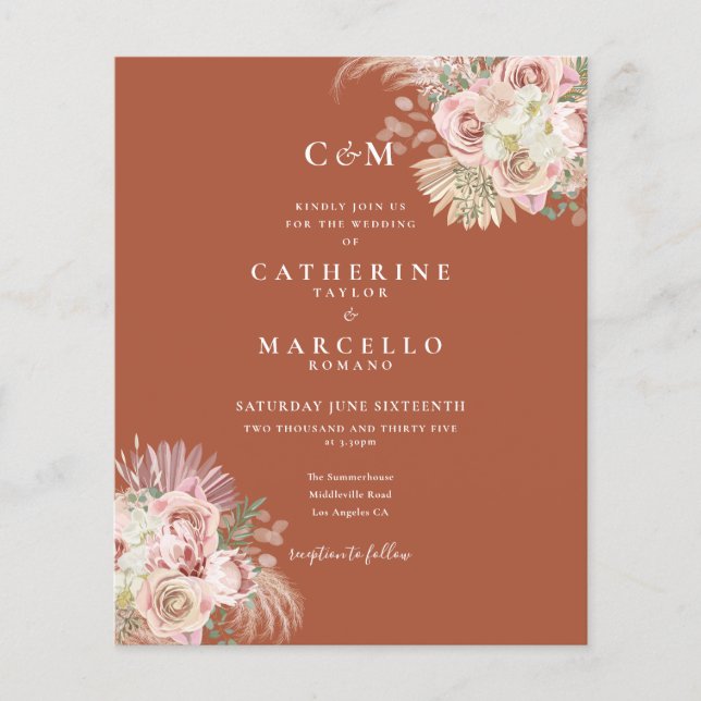 Convite de Casamento com Foto e Monograma com Gram (Frente)