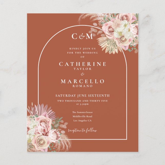 Convite de Casamento com Foto e Monograma com Gram (Frente)