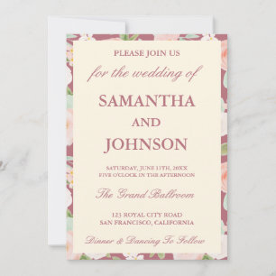 Convite de Casamento com Foto e Monograma Floral e