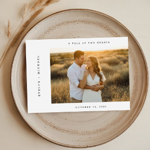 Convite de Casamento com Foto e QR Code em Letra M